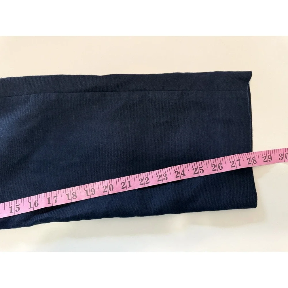 J. Crew Kate Linen Blend‎ Pants Trousers Straight Career Navy Blue Nautical Sz 2 - Picture 11 of 16